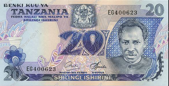 20 Shillings TANZANIE  1978 P.07b NEUF