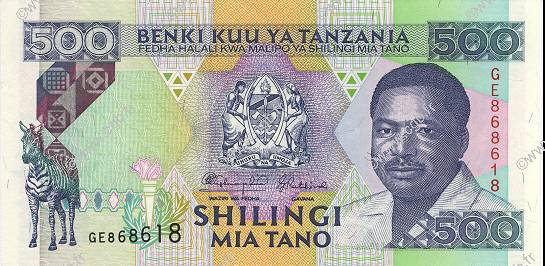 500 Shilingi TANZANIA  1993 P.26a UNC