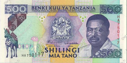 500 Shillings TANZANIA  1993 P.26b UNC