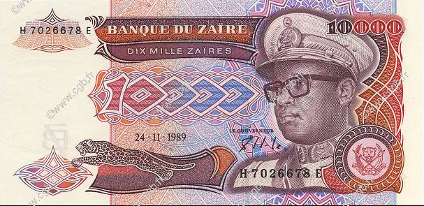 10000 Zaïres ZAÏRE  1989 P.38a FDC