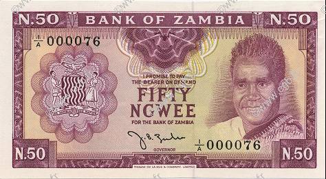 50 Ngwee ZAMBIA  1968 P.04a UNC-