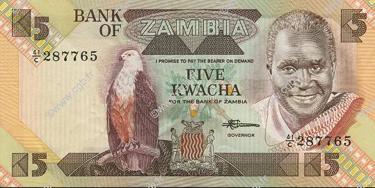 5 Kwacha ZAMBIA  1980 P.25d XF