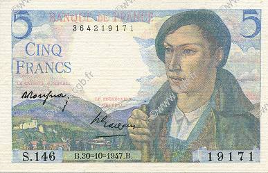 5 Francs BERGER FRANCIA  1947 F.05.07 SPL