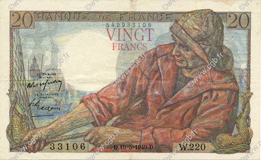 20 Francs PÊCHEUR FRANCIA  1949 F.13.15 SPL