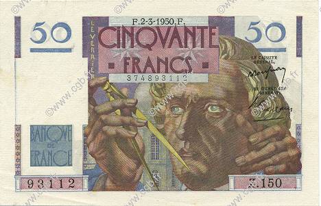50 Francs LE VERRIER FRANCE  1950 F.20.14 AU+