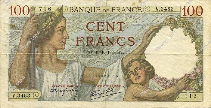 100 Francs SULLY FRANCIA  1939 F.26.11 BB