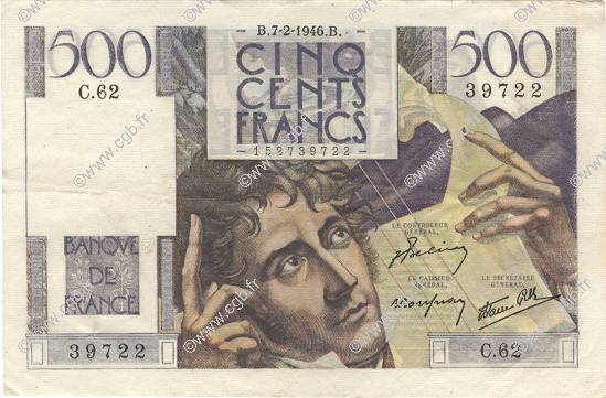500 Francs CHATEAUBRIAND FRANCE  1946 F.34.04 pr.SUP