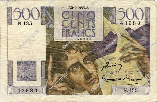 500 Francs CHATEAUBRIAND FRANCE  1953 F.34.11 F