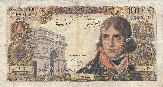 10000 Francs BONAPARTE  FRANCE  1957 F.51.09 B