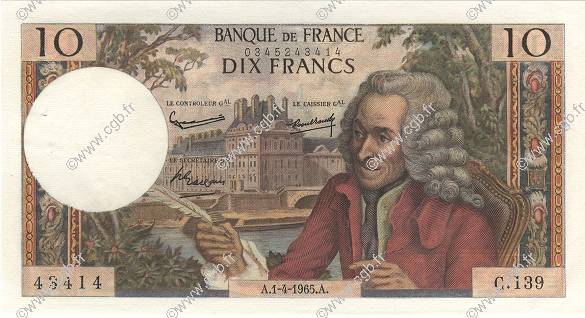 10 Francs VOLTAIRE FRANCIA  1965 F.62.14 EBC
