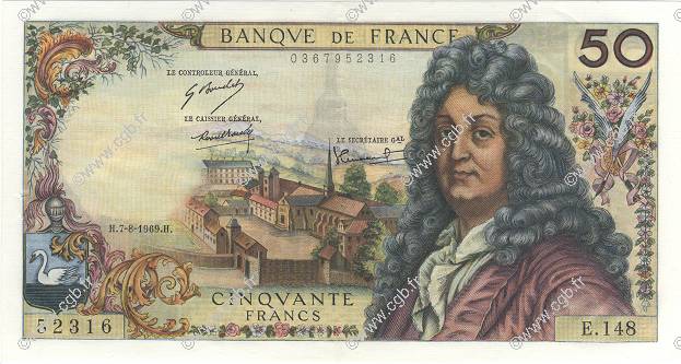 50 Francs RACINE FRANKREICH  1969 F.64.14 VZ+