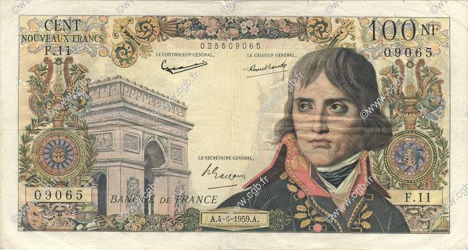 100 Nouveaux Francs BONAPARTE FRANKREICH  1959 F.59.02 fS