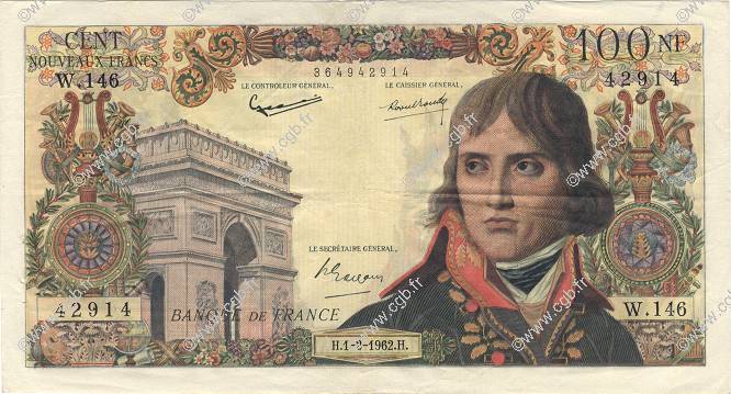 100 Nouveaux Francs BONAPARTE FRANCE  1962 F.59.13 TTB