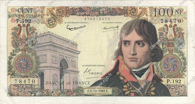 100 Nouveaux Francs BONAPARTE FRANCE  1962 F.59.17 B