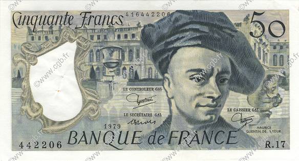 50 Francs QUENTIN DE LA TOUR FRANCE  1979 F.67.05 XF