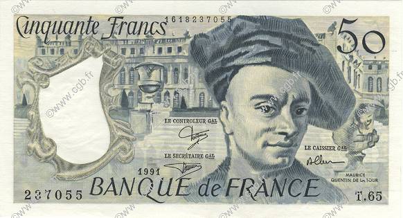50 Francs QUENTIN DE LA TOUR FRANKREICH  1991 F.67.17 fST