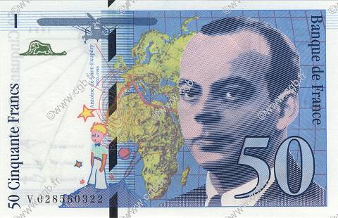 50 Francs SAINT-EXUPÉRY modifié FRANCIA  1994 F.73.01d SC+