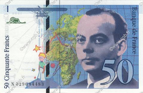 50 Francs SAINT-EXUPÉRY modifié FRANCE  1996 F.73.02 UNC-