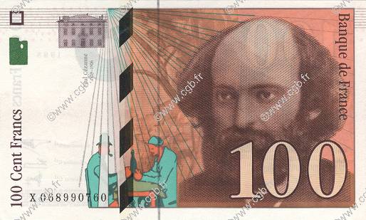 100 Francs CÉZANNE FRANCE  1998 F.74.02 AU+