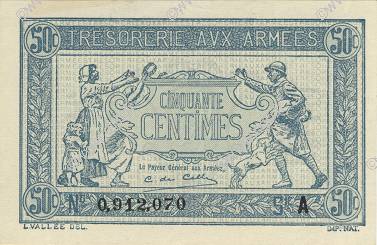 50 Centimes TRÉSORERIE AUX ARMÉES 1917 FRANKREICH  1917 VF.01.01 ST