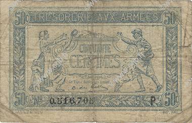 50 Centimes TRÉSORERIE AUX ARMÉES 1917 FRANKREICH  1917 VF.01.16 SGE