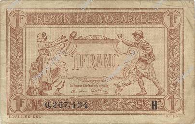 1 Franc TRÉSORERIE AUX ARMÉES 1917 FRANCIA  1917 VF.03.08 MBC