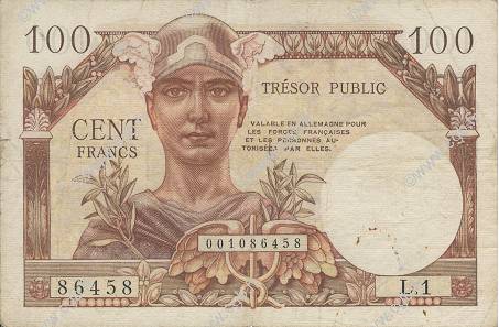 100 Francs TRÉSOR PUBLIC FRANCIA  1955 VF.34.01 BC+