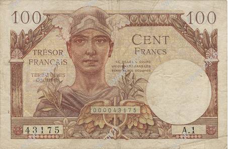 100 Francs TRÉSOR FRANCAIS FRANCIA  1947 VF.32.01 q.BB