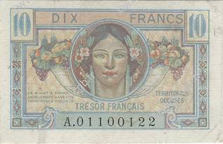 10 Francs TRÉSOR FRANCAIS FRANKREICH  1947 VF.30.01 SS