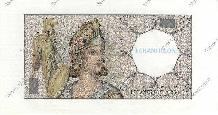 500 Francs PASCAL, type Athéna FRANCE regionalism and various  1980 F.(71) UNC-