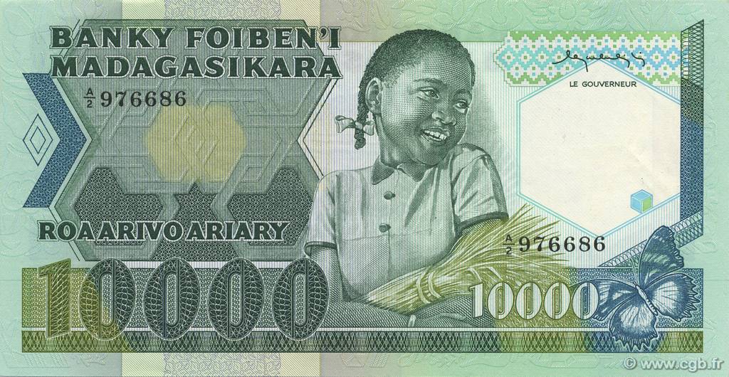 10000 Francs - 2000 Ariary MADAGASCAR  1983 P.070a UNC-
