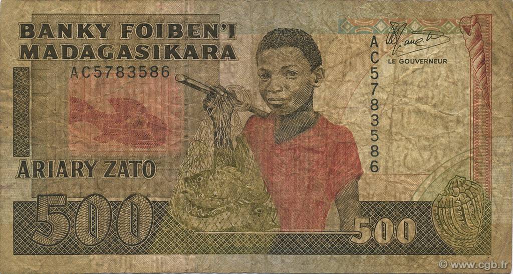 500 Francs - 100 Ariary MADAGASCAR  1988 P.071a B