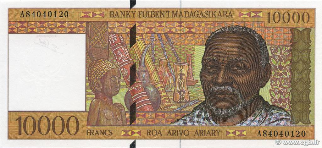 10000 Francs - 2000 Ariary MADAGASKAR  1994 P.079b ST