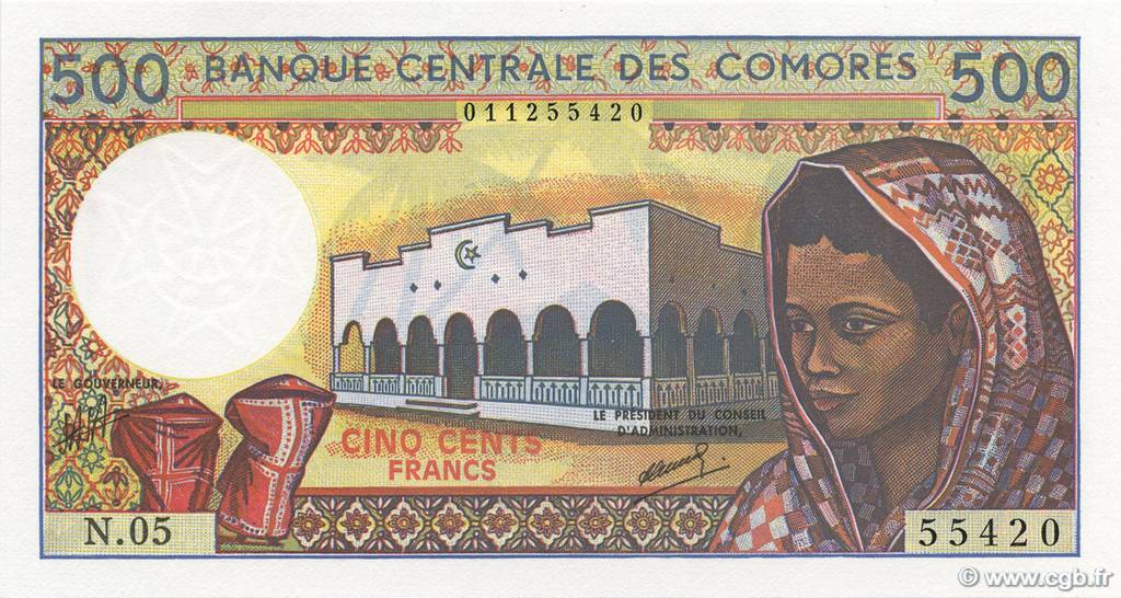 500 Francs COMORE  1994 P.10b1 FDC
