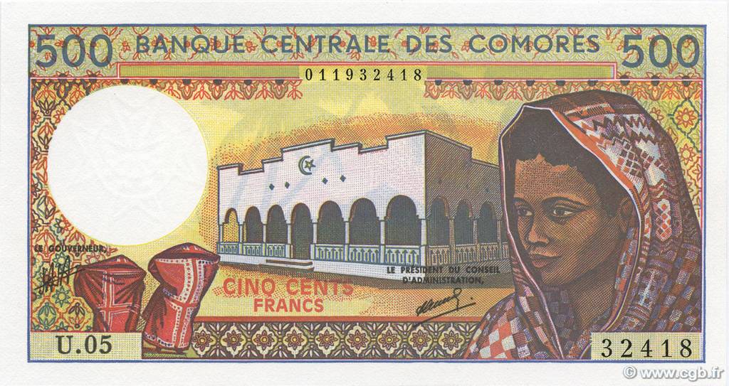 500 Francs COMOROS  1994 P.10b1 UNC