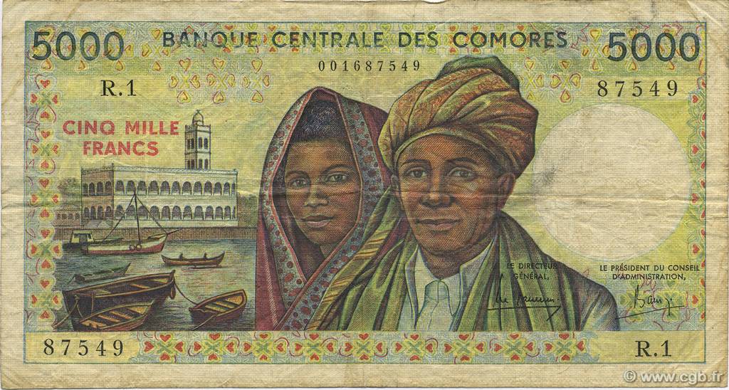 5000 Francs COMORAS  1984 P.12a BC
