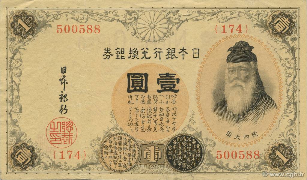 1 Yen JAPAN  1916 P.030a XF+