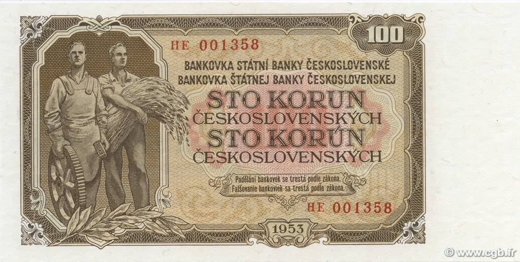 100 Korun CHECOSLOVAQUIA  1953 P.086b FDC