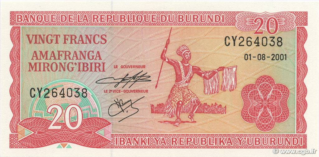 20 Francs BURUNDI  2001 P.27d ST