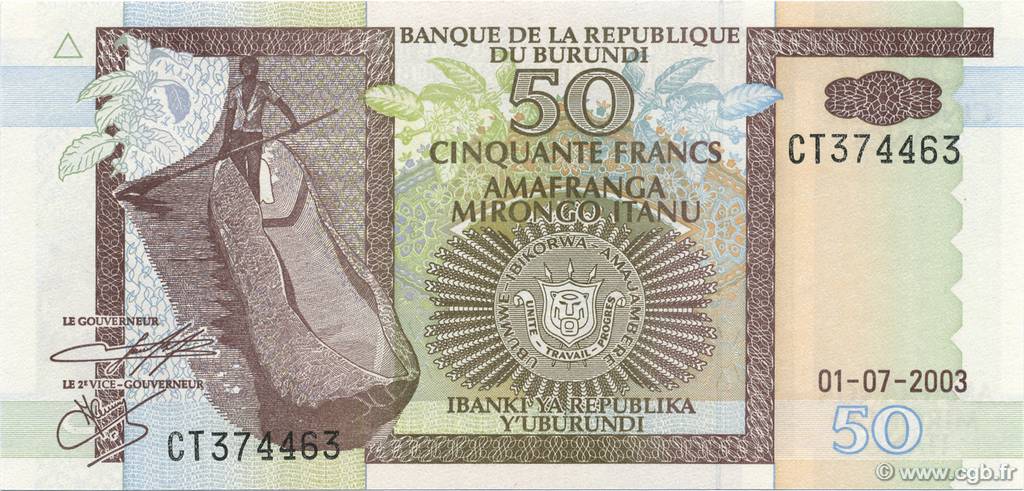 50 Francs BURUNDI  2007 P.36 UNC