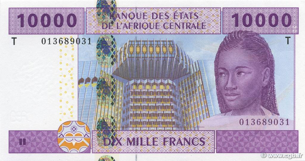 2015 10,000 P-310M Central African Republic 10000 States Francs 2002 UNC 