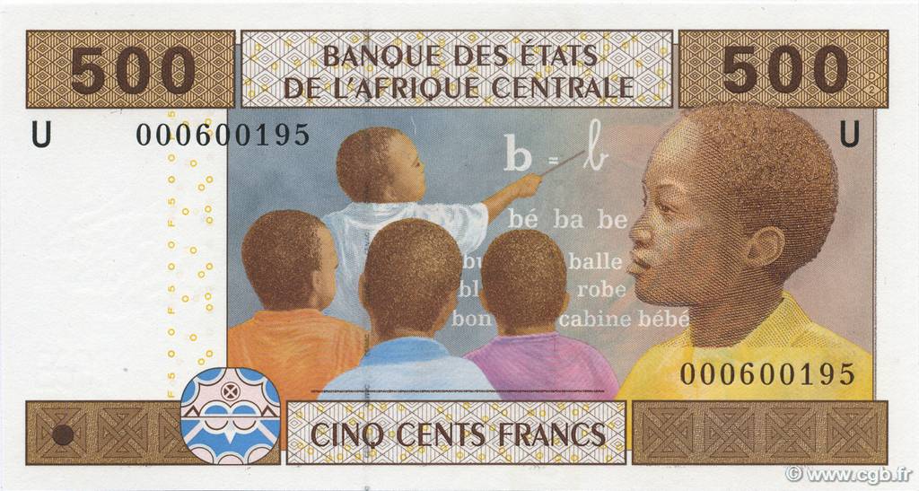 500 Francs STATI DI L  AFRICA CENTRALE  2002 P.206Ua FDC