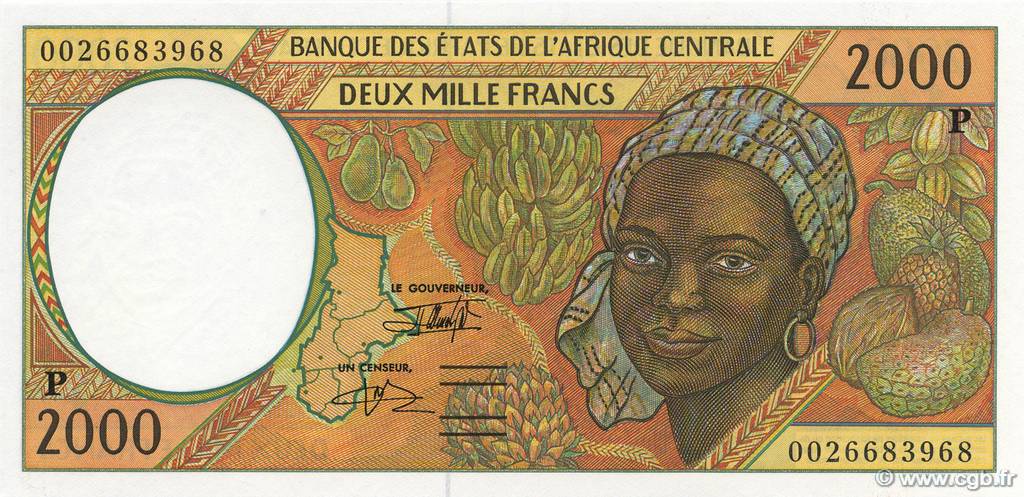 2000 Francs CENTRAL AFRICAN STATES  2000 P.603Pf UNC