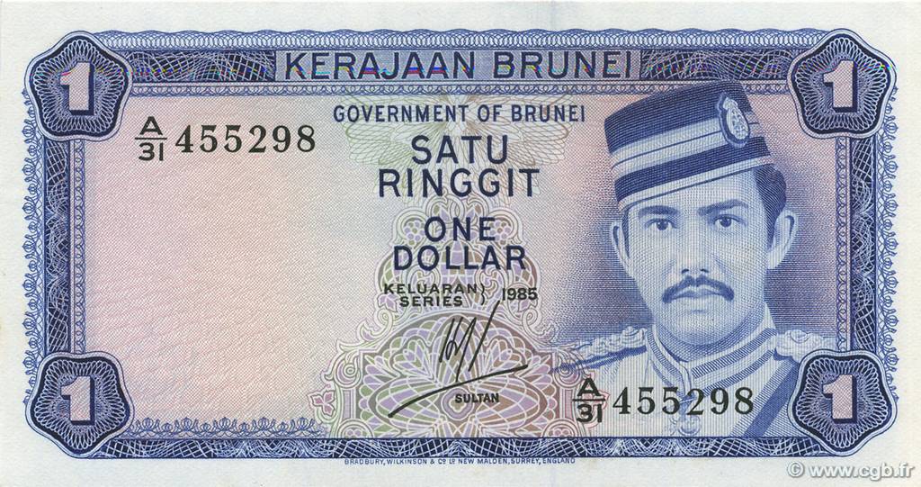 1 Ringgit - 1 Dollar BRUNEI  1985 P.06c UNC
