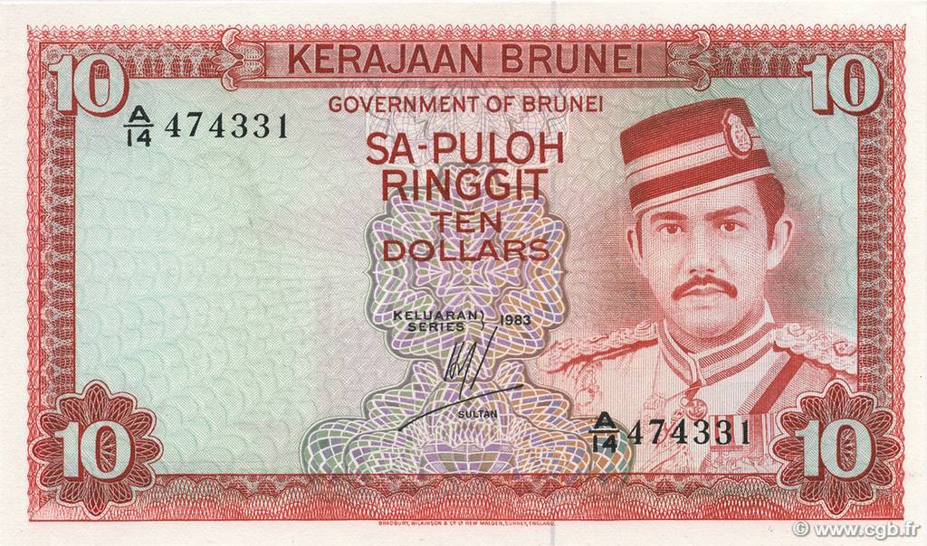 10 Ringgit - 10 Dollars BRUNEI  1983 P.08b ST