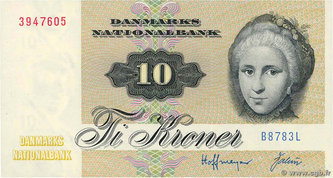 10 Kroner DENMARK  1978 P.048c UNC