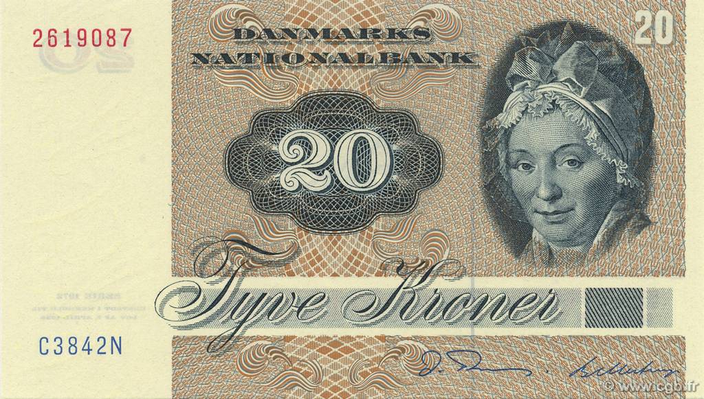 20 Kroner DANEMARK  1984 P.049d NEUF