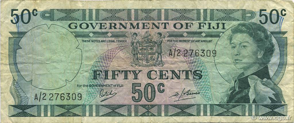 50 Cents FIJI  1968 P.058a F - VF