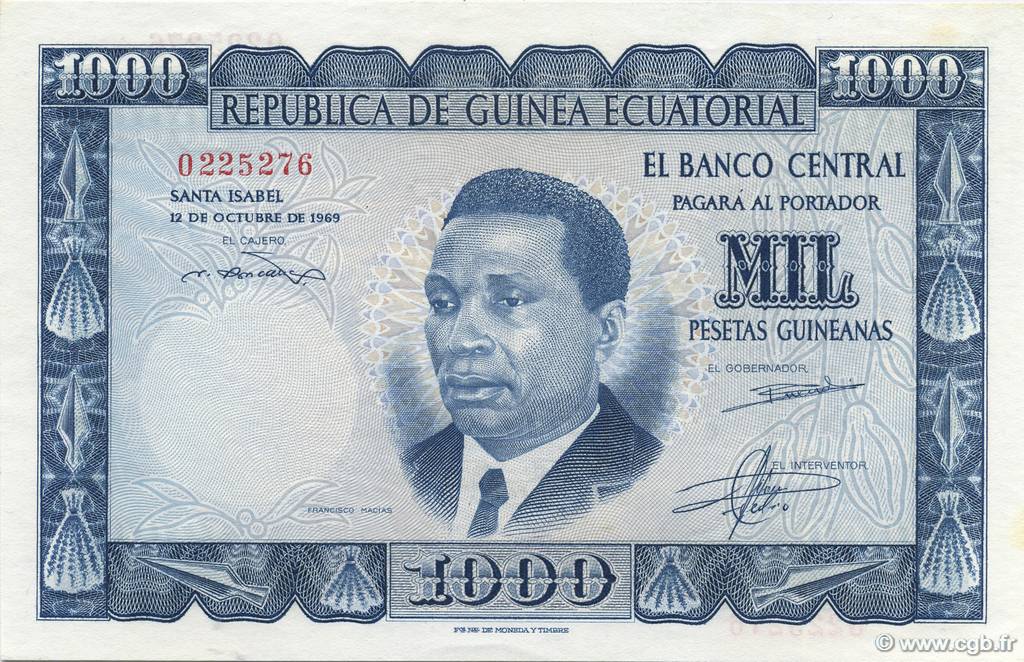 1000 Pesetas Guineanas GUINEA ECUATORIAL  1969 P.03 FDC
