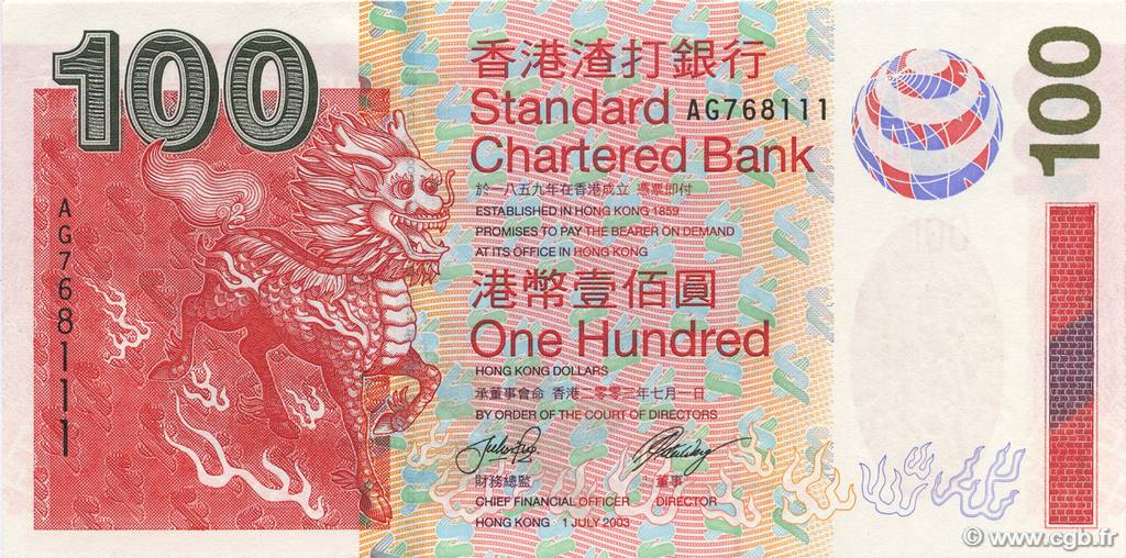 100 Dollars HONG KONG  2003 P.293 UNC